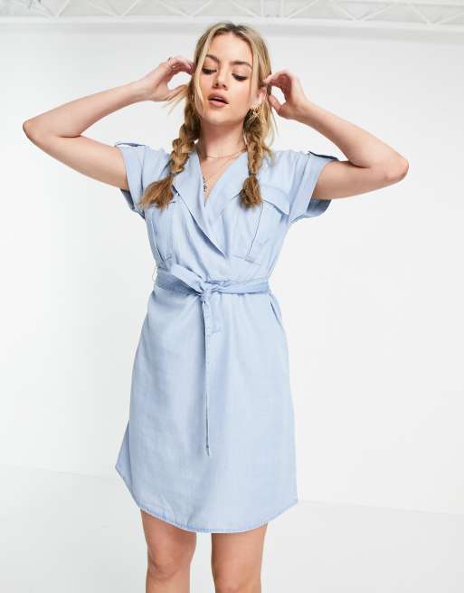 Light blue store shirt dress