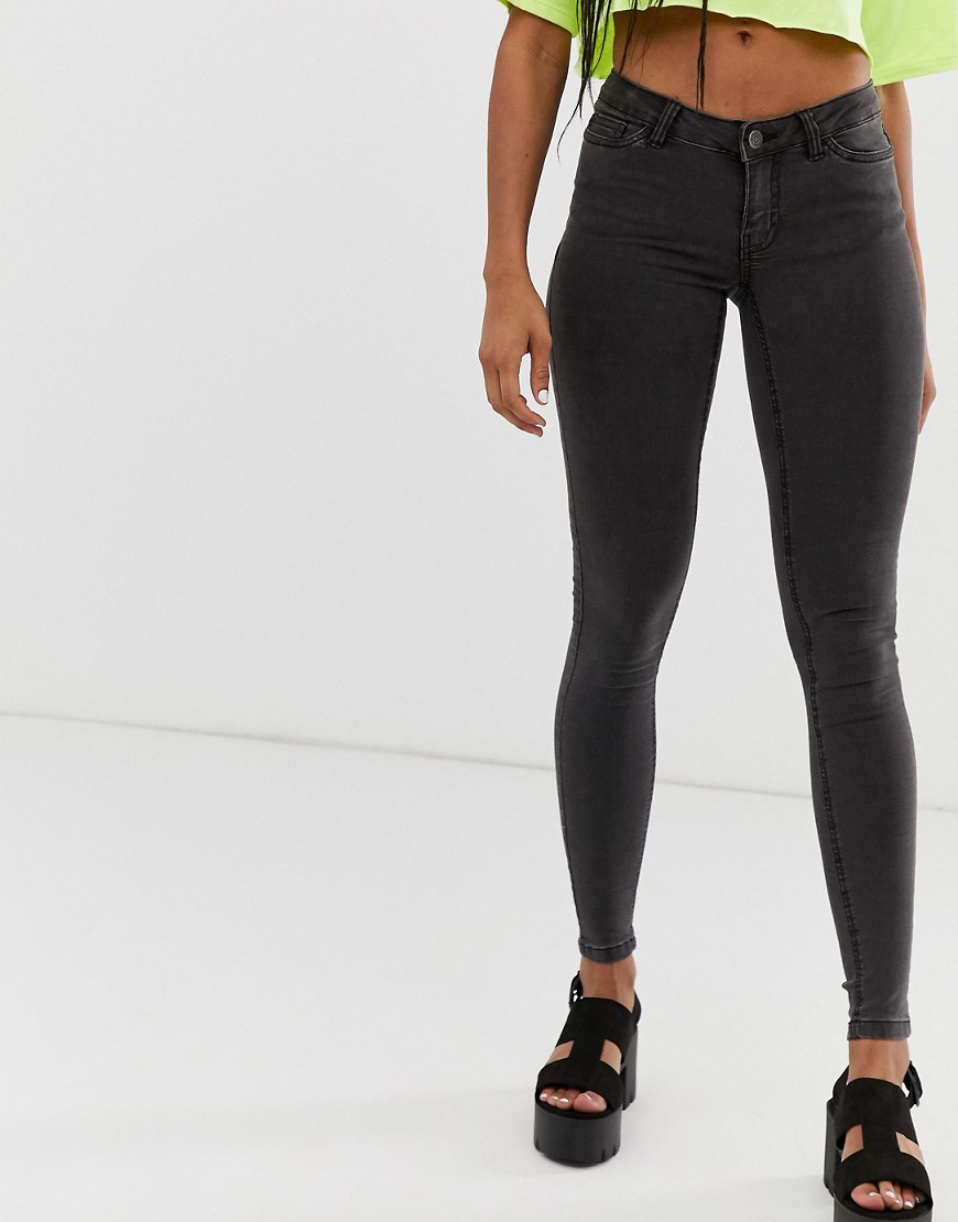 Noisy May - Skinny jeans met lage taille-Grijs
