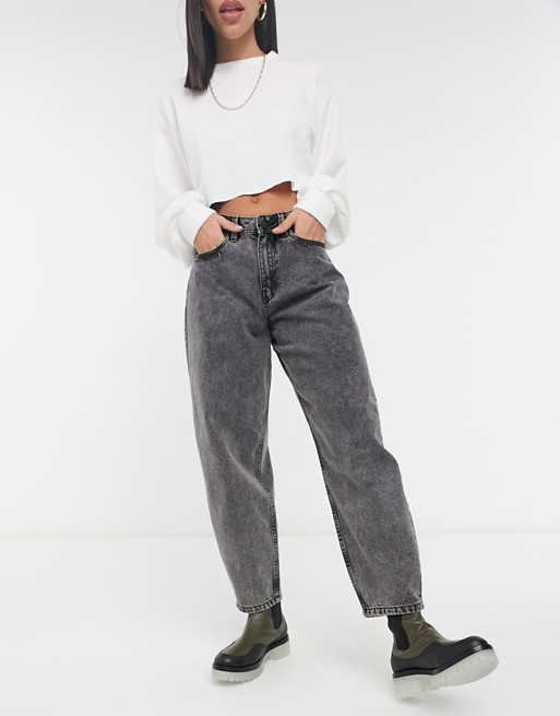 Noisy May Sella slouchy jeans in washed black
