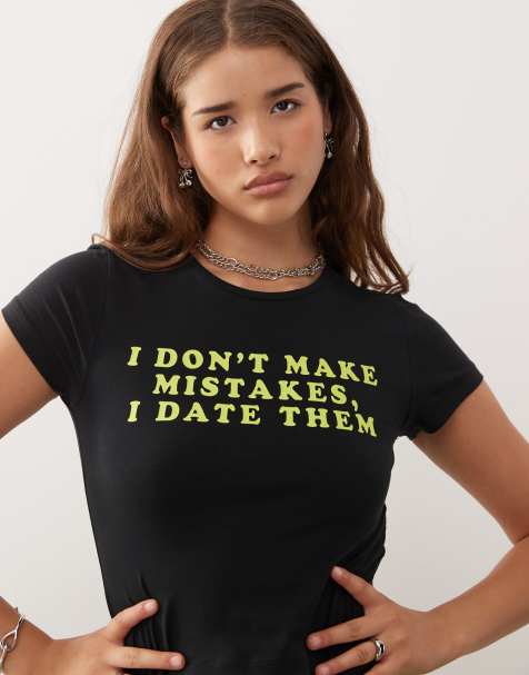 Noisy May - Sort baby-T-shirt med 'Mistakes'-print - view 1