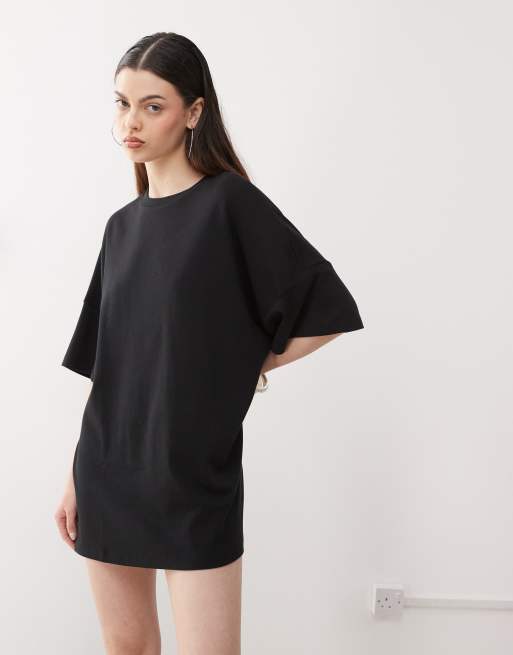 Noisy May - Sort T-shirt-kjole i firkantet pasform, 2 af 4