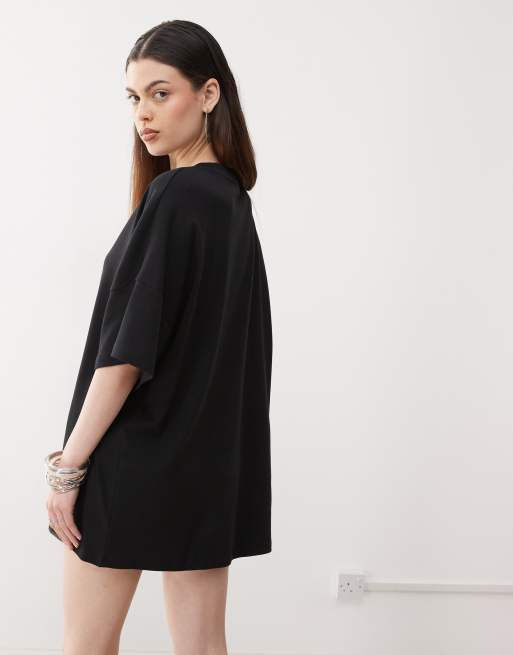 Noisy May - Sort T-shirt-kjole i firkantet pasform, 4 af 4