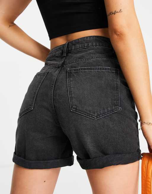 Noisy May - Sorte mom-shorts i denim, 2 af 4