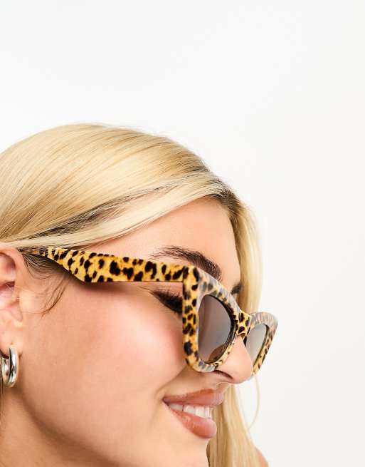 Leopard print hot sale cat eye sunglasses