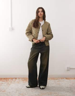 Noisy May - Steppjacke in hellem Khaki-Grün