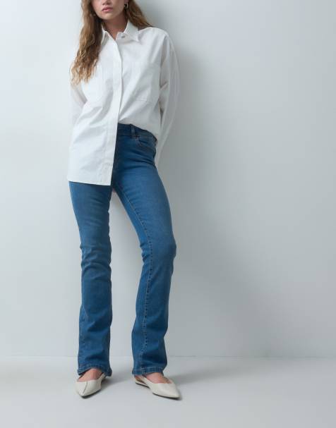 Noisy May Stevie jeans bootcut a vita medio alta in denim blu medio - view 1
