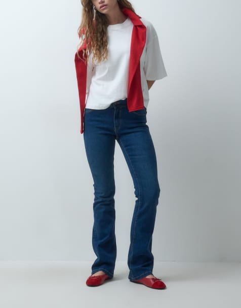 Noisy May Stevie jeans bootcut a vita medio alta in denim blu scuro - view 1