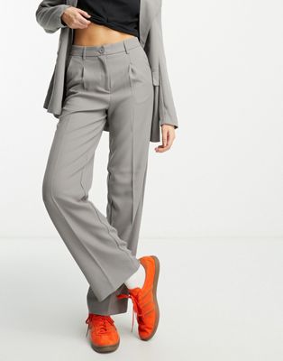 Noisy May straight leg trousers co-ord in grey