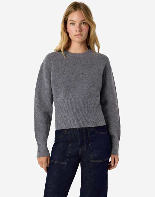 Noisy May Strickpullover in dunkelgrau meliert, 5 von 6