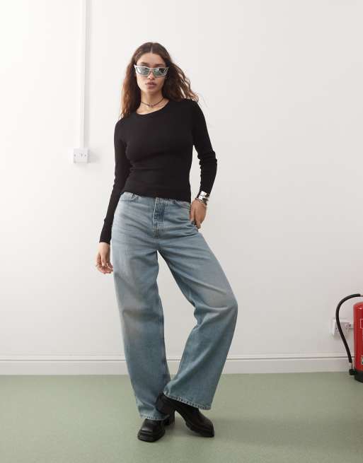 Noisy May – Strickpullover in Schwarz mit Rundhalsausschnitt, 3 von 4