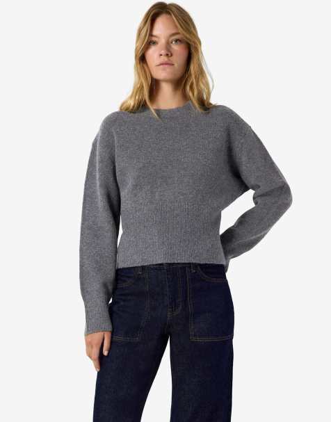 Noisy May strikket pullover i mørkegråmeleret - view 1