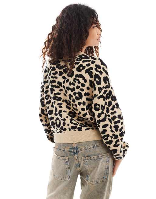 Noisy May - Strikket trøje med leopardprint, 4 af 4