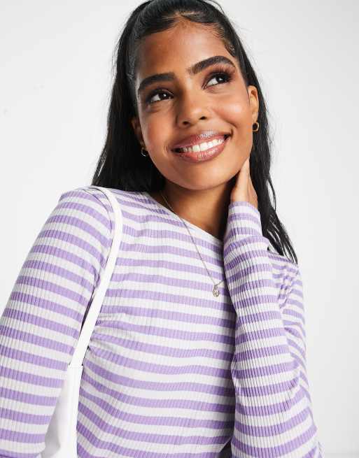 Purple and white store long sleeve shirt