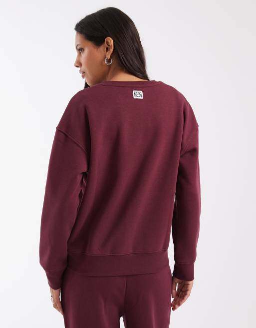 Noisy May - sudadera de cuello redondo de conjunto en ciruela, 2 de 4
