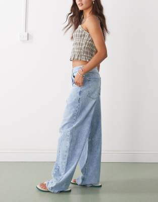 Noisy May Susanna Barrel Leg Jeans With Front Seams