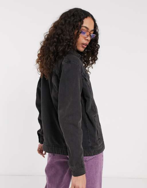 Noisy May – svart jeansjacka i oversize-modell, 2 av 4