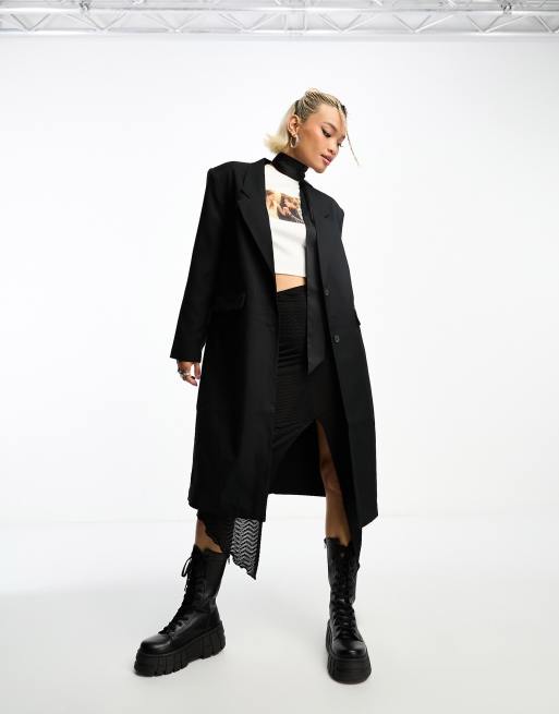 Noisy May – Svart, lång blazer