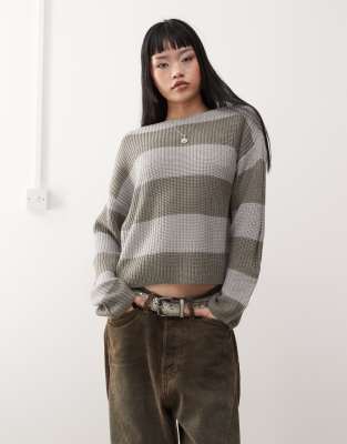 sweater in gray stripe