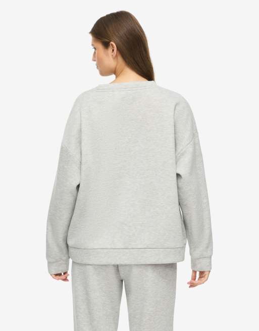 Noisy May sweatshirt in lichtgrijs gemêleerd, 2 van 7