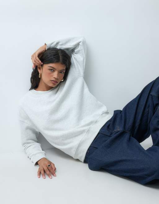 Noisy May sweatshirt med rund hals som del af sæt i lysegrå, 4 af 4