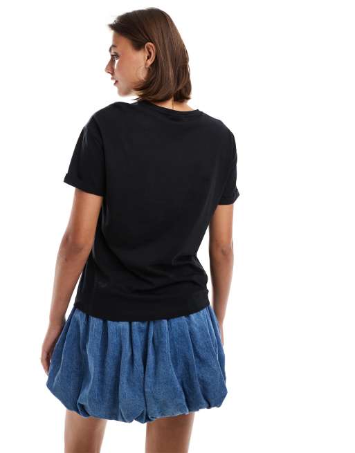 Noisy May - T-shirt a maniche corte nera, 3 di 4