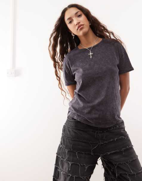 Noisy May - T-shirt coupe carrée - Anthracite délavé - view 1