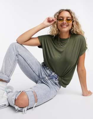 Noisy May t-shirt in khaki