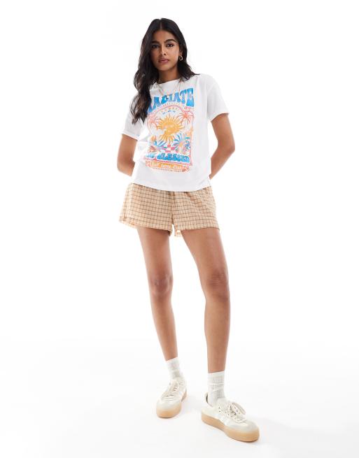 Noisy May - T-shirt met 'Radiate'-print in wit