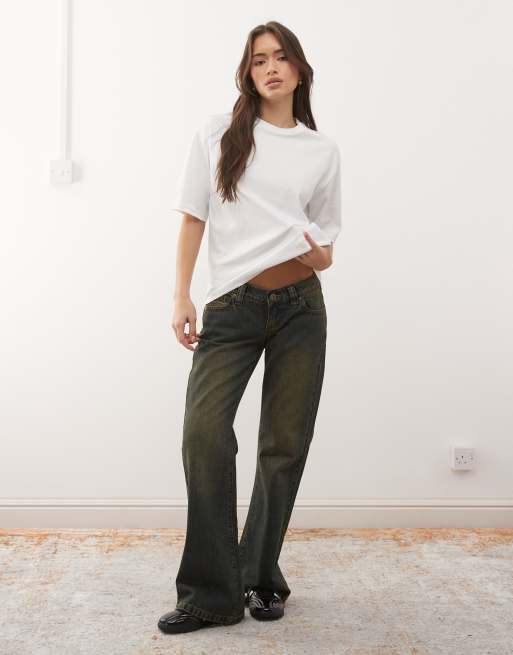 Noisy May - T-shirt oversize bianco con spalle scivolate, 2 di 4