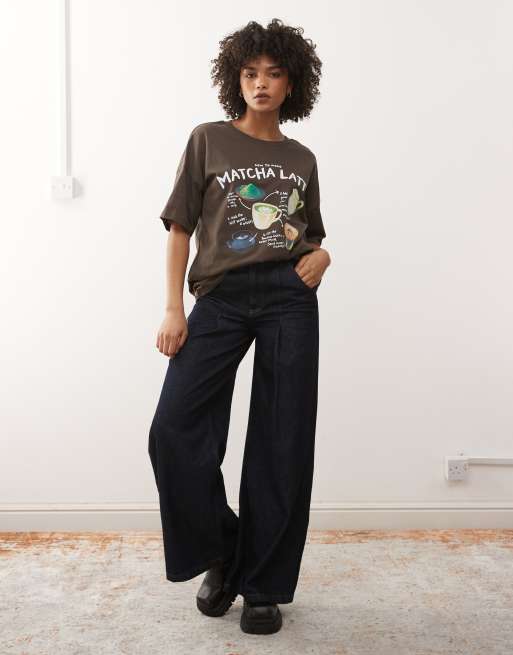 Noisy May t-shirt with matcha print in chocolate, 3 of 4