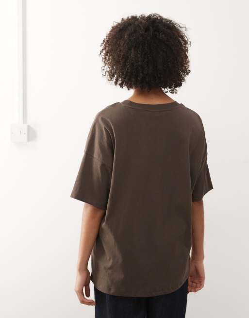 Noisy May t-shirt with matcha print in chocolate, 4 of 4