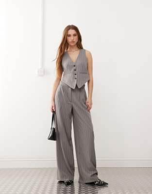Noisy May tailored co ord in grey pinstripe  ASOS Sale