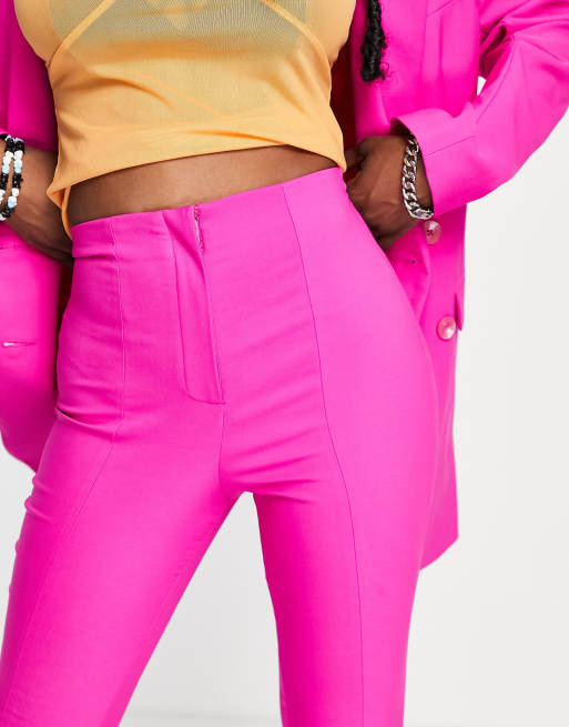 Neon & Nylon contrast folded waistband tailored pants in bright