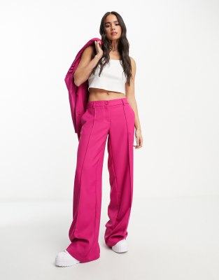 tailored wide leg pants in pink - part of a set