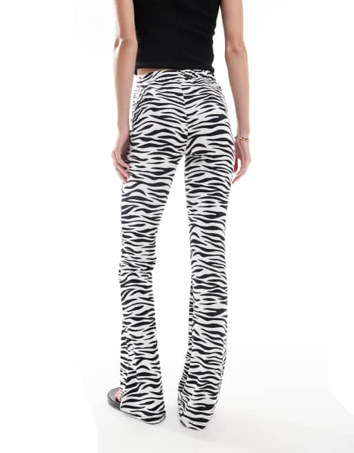 Noisy May Tall - Bukser med svaj og zebraprint, 4 af 5