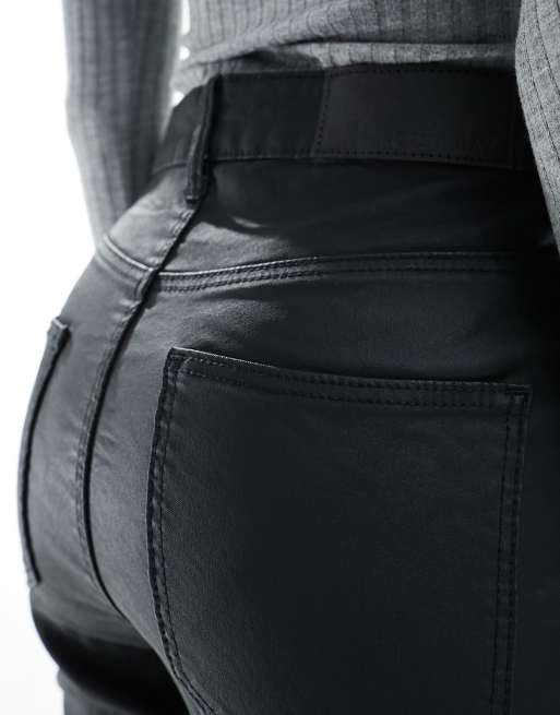 Noisy May Tall Callie coated skinny jeans in black, 4 of 5