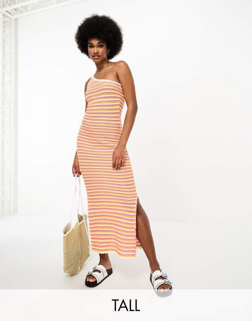 Asos orange and store white striped dress