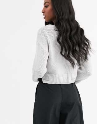 cropped jumper grey