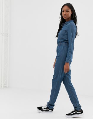 tall denim boiler suit