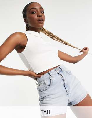 sleeveless polo crop top