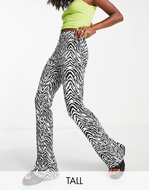 Noisy May Tall - Flare-broek met zebraprint 
