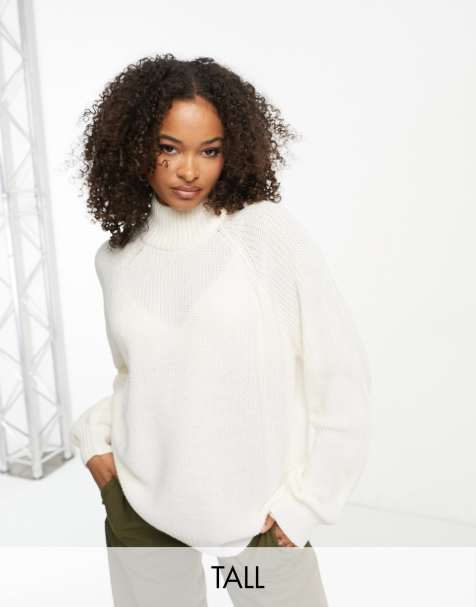 Noisy May Tall high neck sweater in cream - view 1