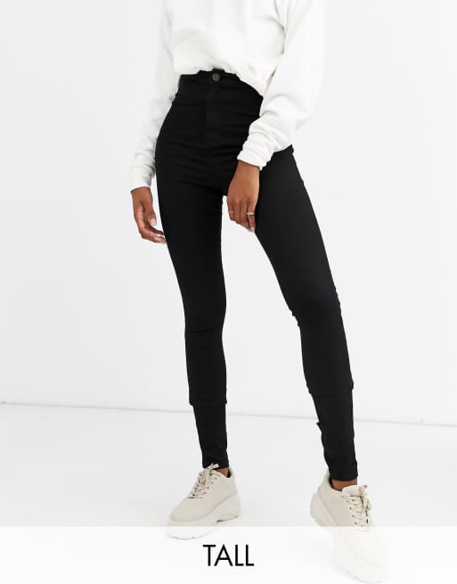 Noisy May Tall high waist jeggings in black | ASOS