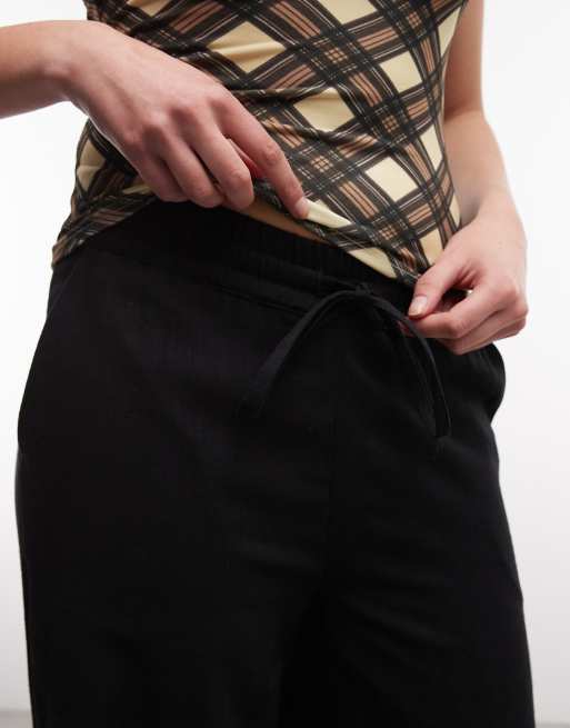 Noisy May Tall – Hose aus Leinenmix in Schwarz, 3 von 5