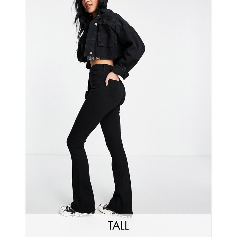 Noisy May Tall - Jeans a zampa a vita alta, colore nero