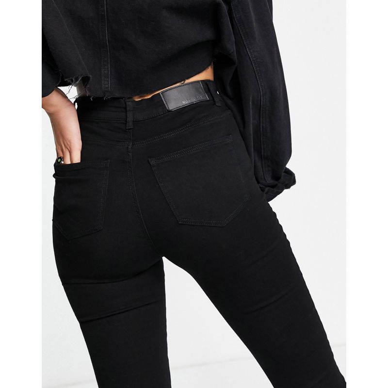 2wDP2 Jeans neri Noisy May Tall - Jeans a zampa a vita alta, colore nero