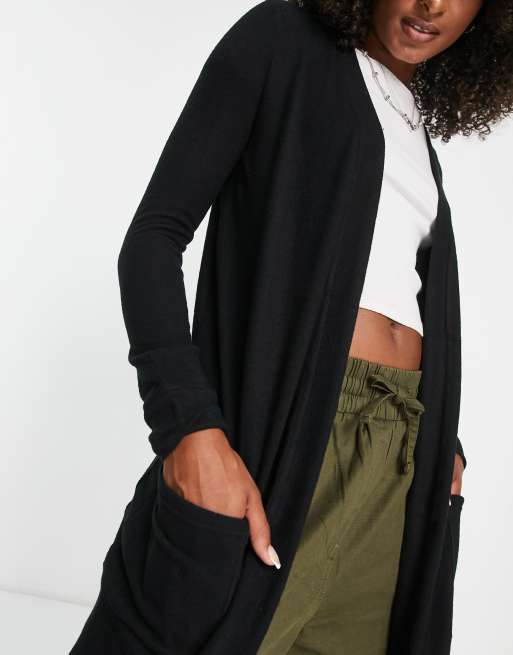 Noisy May Tall longline cardigan in black ASOS