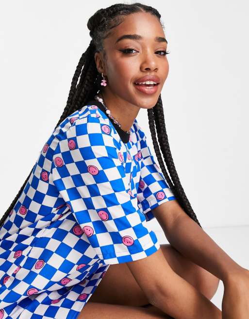 checkerboard t shirt dress Court Culture x Everyday Leisure Checkerboard T-Shirt Dress