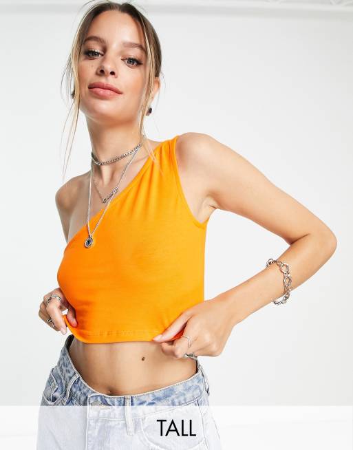 Orange one sleeve outlet top