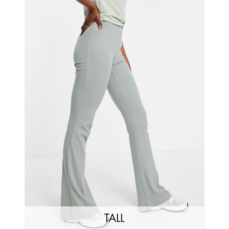 Donna OK4Aa Noisy May Tall - Pantaloni a zampa in misto cotone organico a costine color salvia